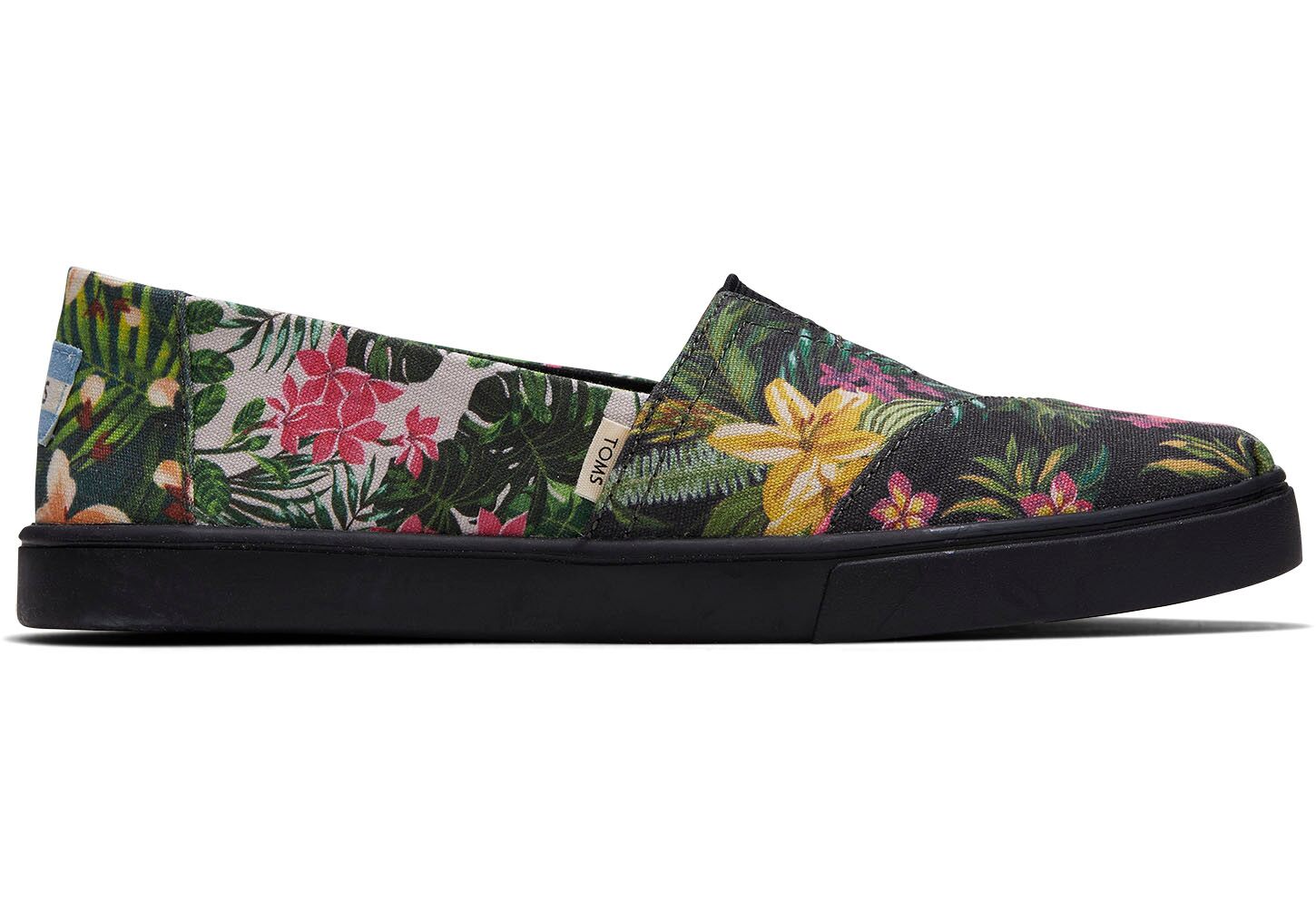 Toms Classics Floral - Womens Alpargata Espadrilles - Black - NZ - 239560PZC